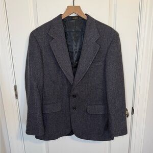 Oscar De La Renta Men’s Gray Tweed Lambs Wool Sport Coat Suit Jacket Blazer 40 S